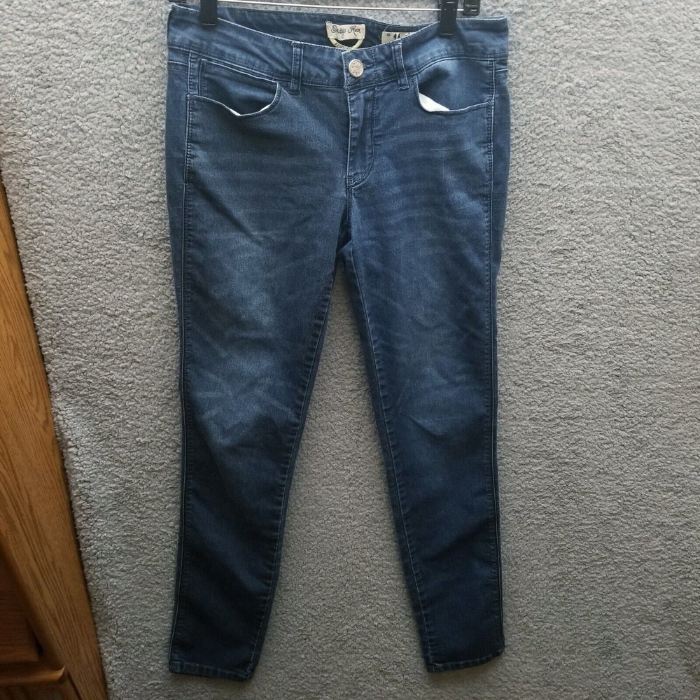 Indigo Rein Women's 11 Blue Skinny Jeans 32.75" 30.5" 8"